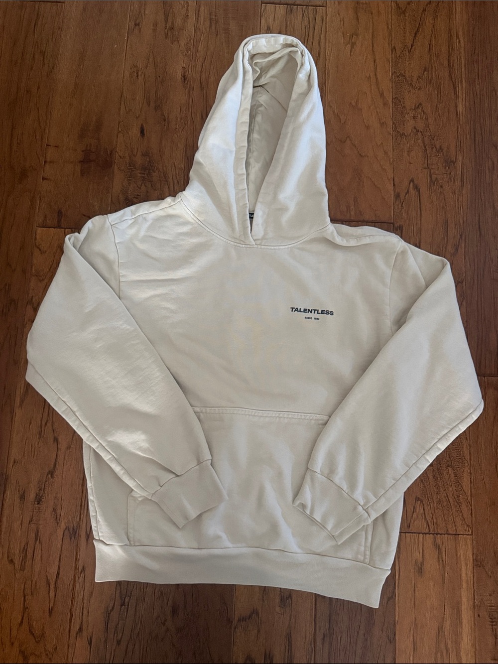 Talentless Cream Oversized Logo Hoodie
